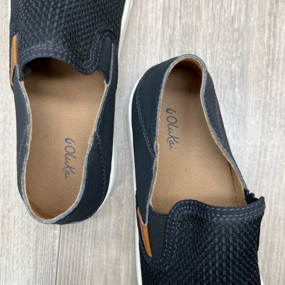 OluKai Pehuea Slip-on Sneaker Womens 9 Breathable Mesh Comfort Black 20271-4040 - Picture 10 of 13